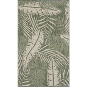 NOURISON NEW golden oasis tropical leaf flatware indoor/outdoor area rug -3x5